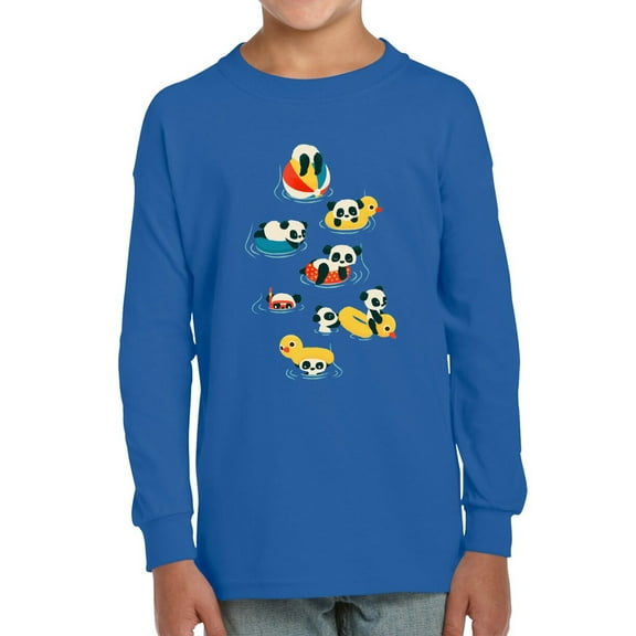Image Conscious Panda Vacation Long Sleeve Toddler -Jay Fleck Designs, Unisex Regular Fit
