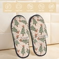 thumbnail image 2 of Balery Cowboy Christmas Trees Pantuflas de Casa de Felpa Silenciosas con Diseño Estampado, Zapatillas Cómodas Antideslizantes de Algodón para Interior-Medium, 2 of 8