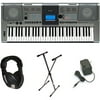 Yamaha YPT410 61 Full-Size Touch Sensitive Keys, Yamaha Education Suite", PAK with Yamaha Power Supply, Keyboard Stand and Professional Closed Cup Stereo Headphones