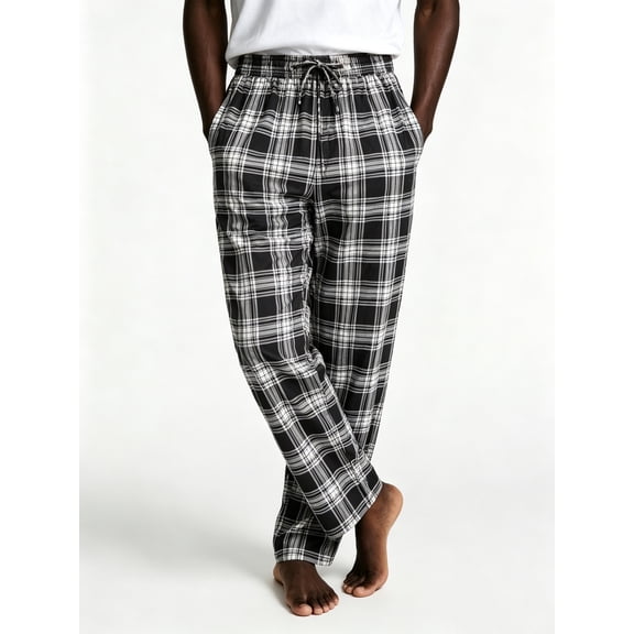 CHAOJISHE Mens Pajama Pants Lightweight Men's Woven Sleep Pant Pjs Bottoms Sleepwear Pajama Pants Plaid Sleep Lounge Pants with 2 Pockets SIZE:L