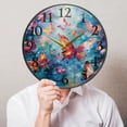 thumbnail image 5 of Butterflies Colorful Wall Clocks Battery Operated 11.9 Inch Round Clock Acrylic Silent Non-Ticking Bedroom Living Room Decorative Clocks, 5 of 10