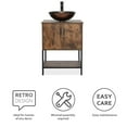 thumbnail image 2 of Eclife 24" Farmhouse Bathroom Vanity with Rustic Brown Top, Brown Glass Sink, 2 of 8