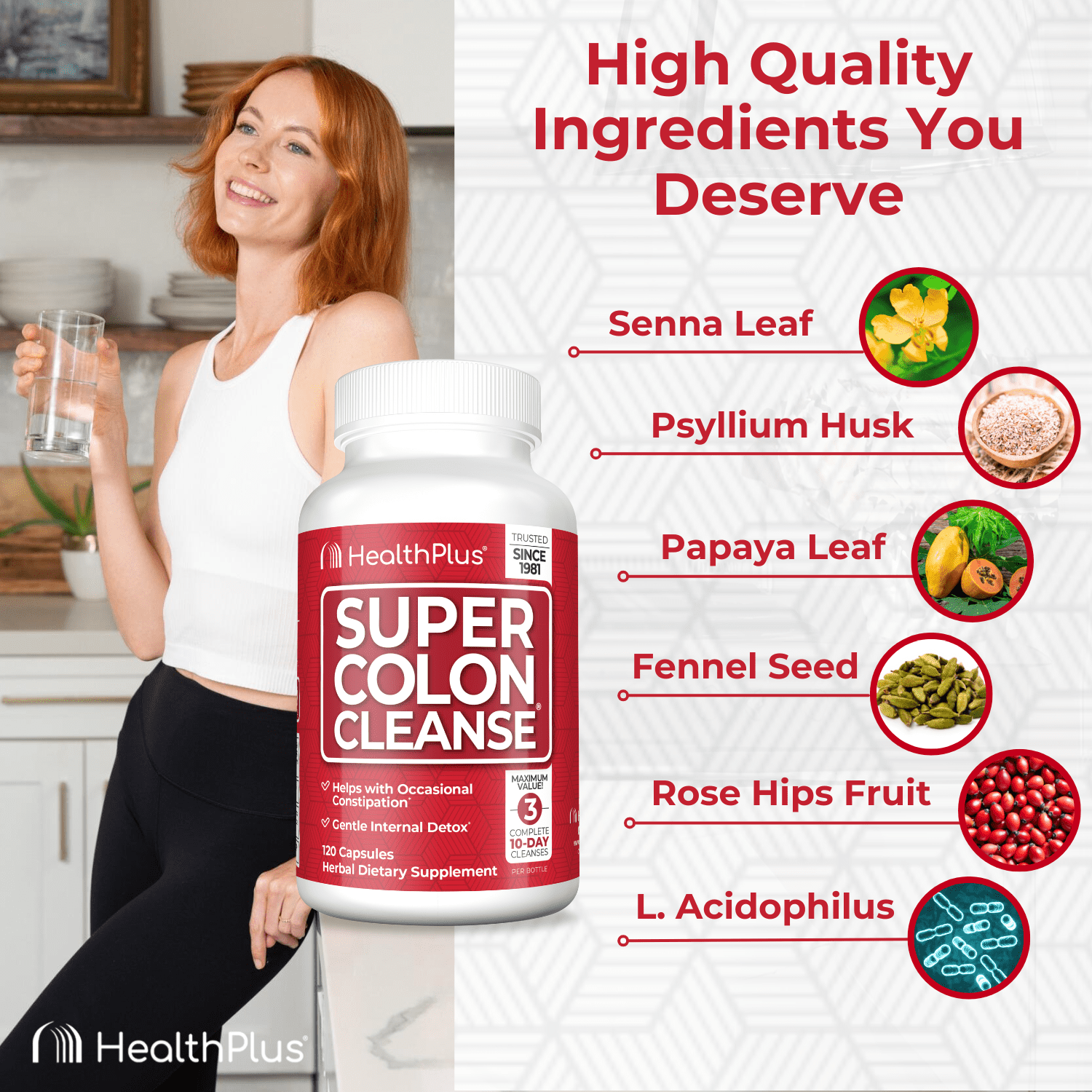 Health Plus Super Colon Cleanse: Healthy Clear Gut Digestion Care