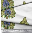 thumbnail image 2 of Soimoi Poly Georgette Fabric Leaves & Floral Block Print Sewing Fabric Yard 42 Inch Wide, 2 of 3
