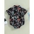 thumbnail image 4 of Wassery Baby Boys Romper Tops Western Style Cow Print Short Sleeve Lapel Jumpsuits Infant Summer Casual Bodysuits 3-18M, 4 of 8