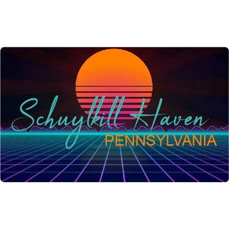 

Schuylkill Haven Pennsylvania 4 X 2.25-Inch Fridge Magnet Retro Neon Design