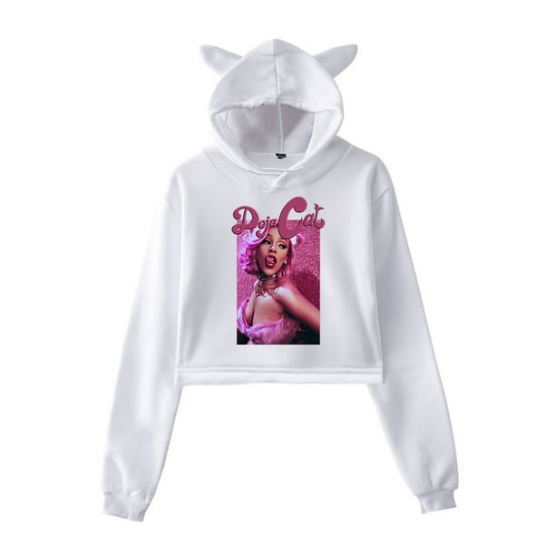 Doja cat Say so Merch Hoodies Sweatshirts for Girls Cat Ear Crop Top