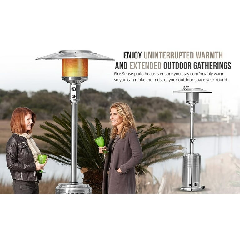 Fire Sense Patio Heater with Wheel Electronic Ignition System