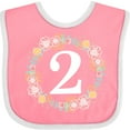 thumbnail image 3 of Inktastic 2nd Birthday Rose Wreath 2 Year Old Girl Girls Baby Bib, 3 of 4