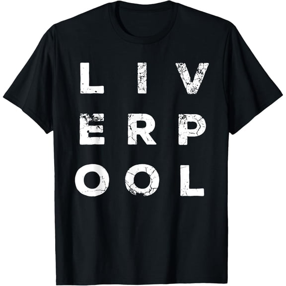 Cool Retro Grunge Vintage look Liverpool shirt giftmen and women can wear, black, white, gifts.S,M,L,XL,2XL,3XL,451XL