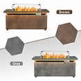 thumbnail image 3 of 51 in. Propane Rectangular Fire Pit Table with LED Light, 50,000 BTU Coating Steel Tabletop Fire Pit (Brown Wood Grain), 3 of 8