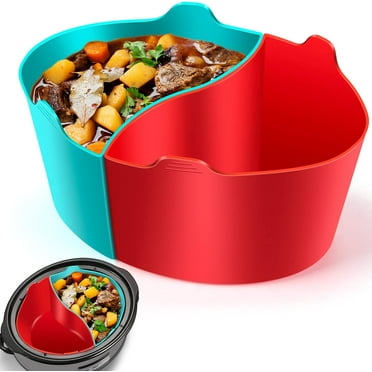 Oval Slow Cooker Liner for 6-Quart Oval Slow Cooker, Reusable Silicone Slow Cooker Liner for Crock Pot Dividers, Dishwasher Safe BPA Free