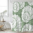 thumbnail image 2 of Extra Long Shower Curtain 72x96 Inch, Vintage Shell Sage Green Shower Curtain Waterproof Bathroom Decor, Summer Ocean Coastal Fabric Bath Curtain Set Accessories with Hooks, 2 of 7