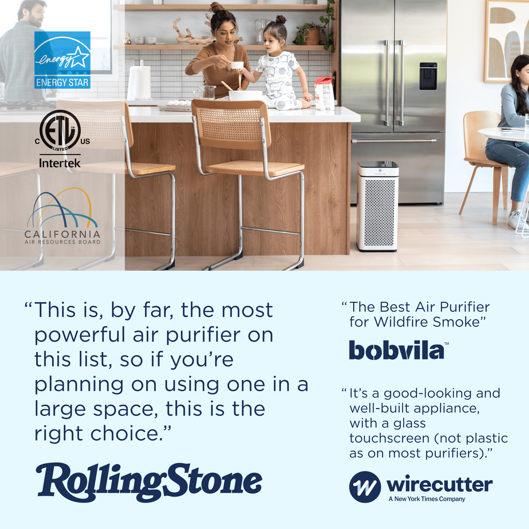 Medify Air White MA-40 Air Purifier with HEPA Filters I Smoke Dust Pet Odors I 3 in 1 with Pre-filter HEPA H13 & Activated Carbon I Removal of 0.1 to 0.3 microns I 1,793 Sq ft Coverage I 1-Pack