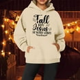 thumbnail image 4 of Fall For Jesus He Never Leaves Hoodies for Women 2025 Thanksgiving Funny Christian Graphic Sweatshirt Pullover Tops, 4 of 5