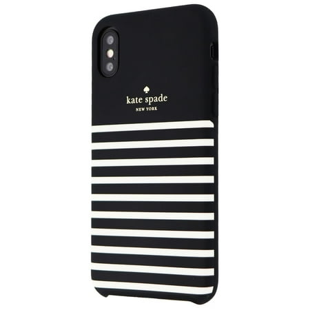Kate Spade Soft Touch Case for Apple iPhone XS and X - Feeder Stripe Black/Cream