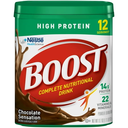 Boost High Protein Powder Drink Mix, Chocolate Sensation ... Boost High Protein Powder Drink Mix, Chocolate Sensation ...