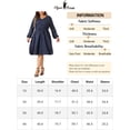 thumbnail image 5 of Agnes Orinda Women's Plus Size Dress V Neck Long Sleeve with Pocket Gilding Metallic Party Club Dresses 1X Dark Blue, 5 of 5