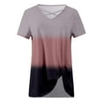 thumbnail image 5 of JINMGG Womens Tops under $5 Women's Fashion Printed V Neck Short Sleeve T-Shirt Blouse Loose Tops Black XL, 5 of 6