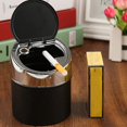 thumbnail image 3 of Smokeless Metal Steel Ashtrays With Covered Portable Windproof, 3 of 5