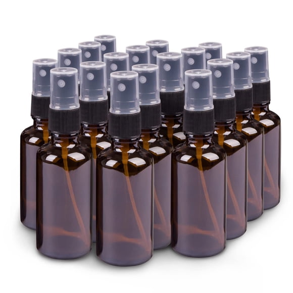 Set de 18 botellas atomizadoras de vidrio ámbar hmaimas de 60 mL con pulverización fina