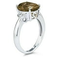 thumbnail image 2 of SZUL Women's Smokey Quartz and Diamond Ring in 10k White Gold, 2 of 5