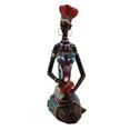 thumbnail image 3 of Estatua de dama tribal africana, adorno coleccionable, estatua africana ligera de resina Estilo C, 3 of 9