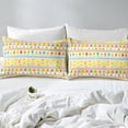 thumbnail image 4 of Erosebridal Happy Easter Twin Size Fitted Sheet,Rainbow Easter Eggs Bed Sheets,Cute Easter Bunny Rabbit Sheets,Geometric Stripes Bedding Set Spring Room Decor 2Pcs with 1 Pillow Case, 4 of 5