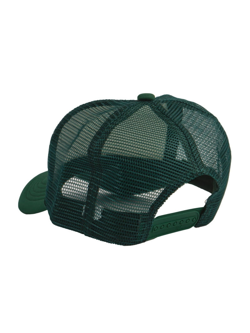 Men's Adventure Hat Outdoor Trucker Cap, White/Forest Green