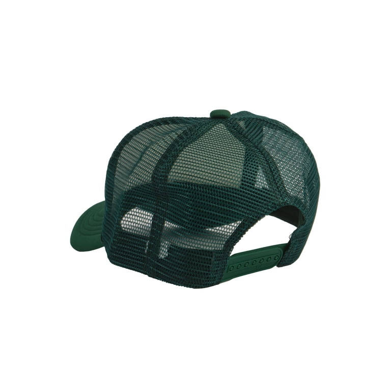 Top Headwear Blank Trucker Hat - Mens Trucker Hats Foam Mesh Snapback  White/Forest Green