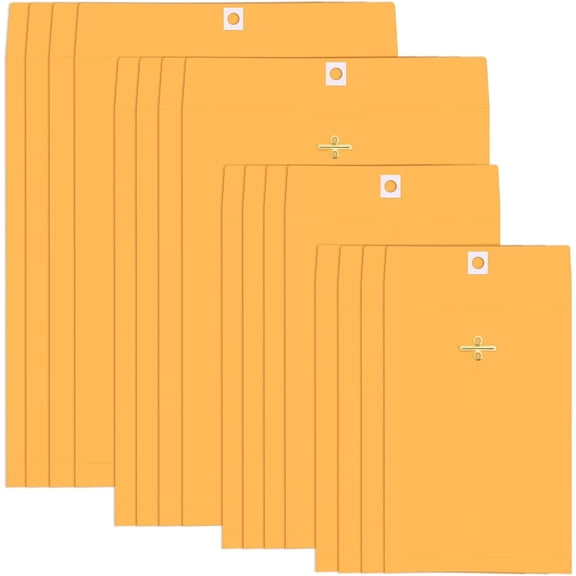 70 Pieces 4 Sizes Clasp Manila Envelopes Paper Catalog Envelope with Clasps Closure for Office Document School Business Home, Yellow(5 x7 In, 6 x9 9 x 12 10 13 In)
