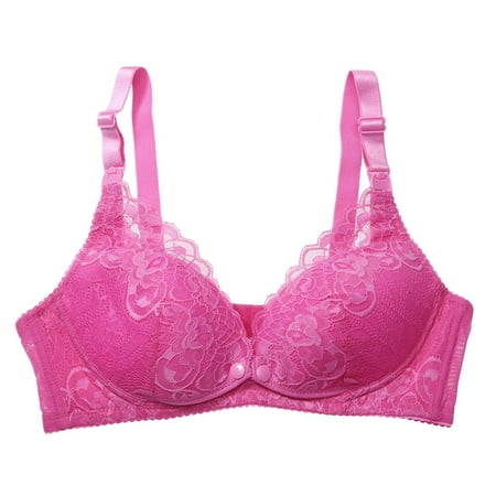 

Ocuuer Rose Red Maternity Women Nursing Bra Lace Cotton Front Button Bra (90B)