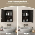 thumbnail image 5 of RELAX4LIFE Wall Mounted Bathroom Cabinet, 2-in-1 Mirror Medicine Cabinet w/ 3 Heights Adjustable Shelf & Reversible Single Mirror Door, Storage Cabinet Over-The-Toilet Storage Organizer (Brown), 5 of 7