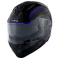 thumbnail image 3 of 1Storm Motorcycle Street Bike Modular/Flip up Dual Visor/Sun Shield Full Face Helmet HG339 Storm Tron Purple, 3 of 7