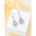 thumbnail image 4 of CACA LADY Lotus Earrings 925 Sterling Silver Lotus Earring Dangle Teardrop Abalone Lotus Flower Jewelry Gifts for Women Wife Birthday Gift, 4 of 6
