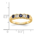thumbnail image 2 of 14K Yellow Gold Ring Band Wedding Diamond Round Sapphire Blue, Size 6, 2 of 2