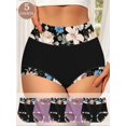 thumbnail image 1 of Women's Floral Print Briefs Cute Soft Comfy Breathable High, 1 of 5