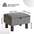 thumbnail image 6 of Linen Small Ottoman Foot Rest, Foot Stools with Storage Small, Upholstered Rectangle Wood Ottoman with Safety Hinge Flip Top, Bed Stool for Bedroom Dorm Light Gray, 6 of 14