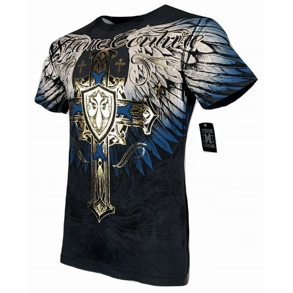 XTREME COUTURE by AFFLICTION Men T-Shirt TEMPEST Biker Wings MMA Gym S-4X