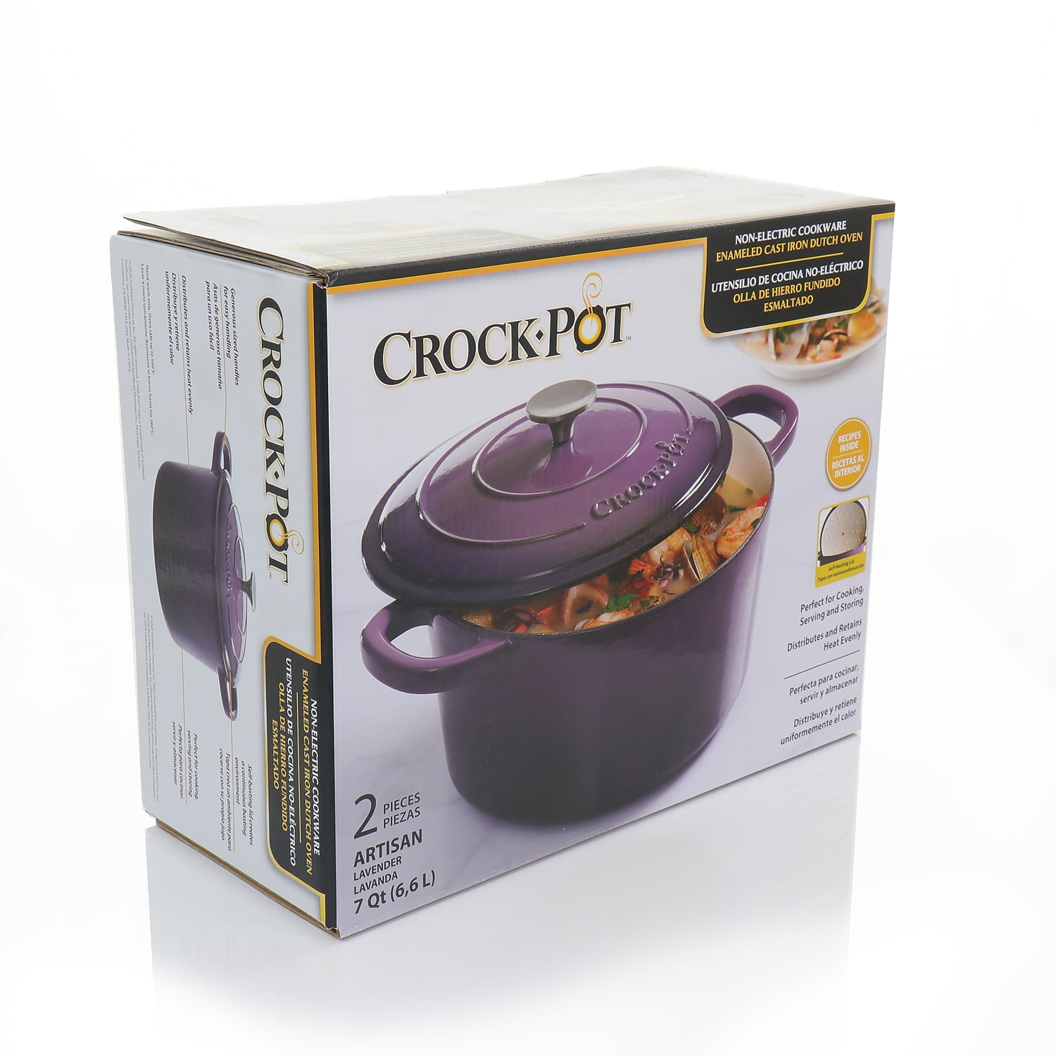 Crock Pot Crockpot Artisan 7Qt Enameled Cast Iron Dutch Oven - ShopStyle