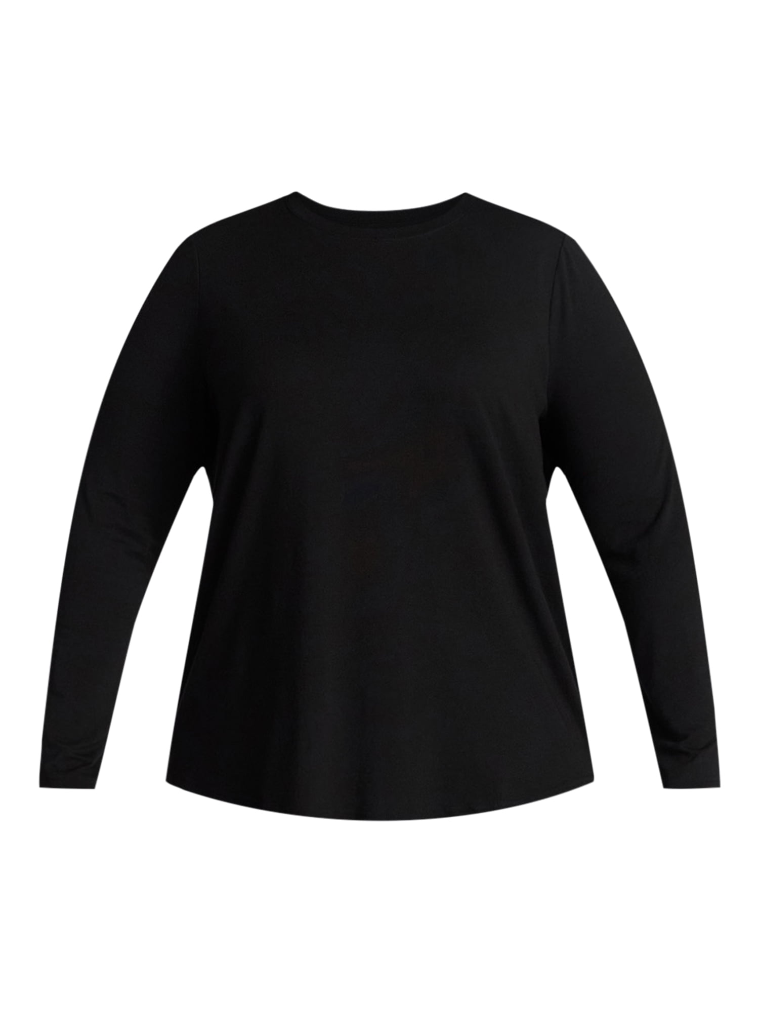 Terra & Sky Women's Plus Size Crewneck Tee with Long Sleeves, Sizes 0X-5X