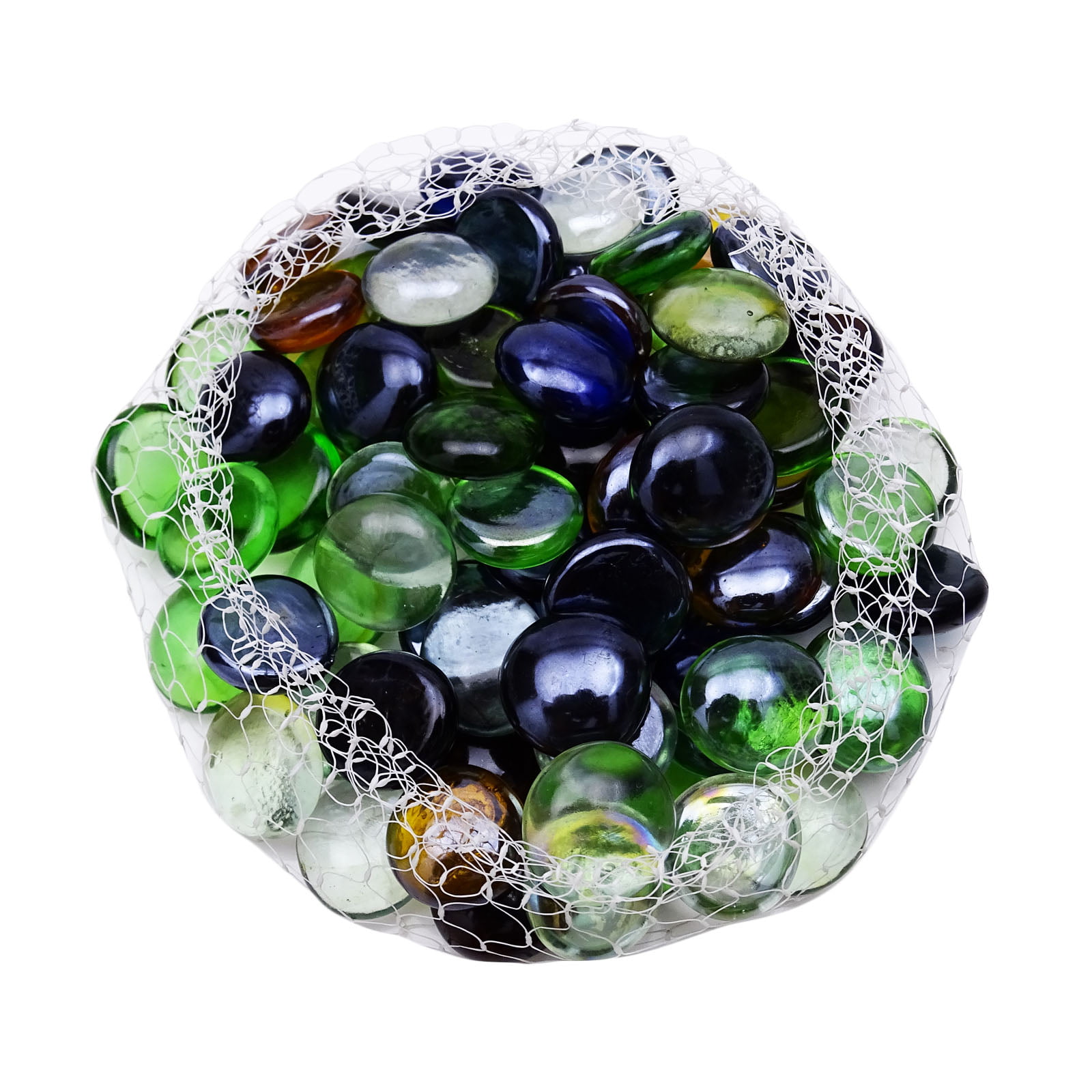 Glass Jade Pebbles Flat Bottom Garden Aquarium Decor 2.5# 