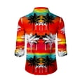 thumbnail image 4 of LTTVQM Hawaiian Shirt for Men Casual Long Sleeve Button Down Shirts Loose Fit Collared Beach Shirts 2026 Spring Summer Clothes Vermilion M, 4 of 4