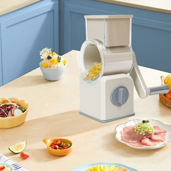 Daiosportswear - Cortadora manual multifuncional 3 en 1 para el hogar, mandolina de cocina y rallador de verduras con 5 cuchillas intercambiables