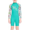 thumbnail image 1 of Buceo vela niños traje de traje de baño traje de baño niños traje de baño espalda con cremallera cremallera ropa de baño para nadar buceo snorkeling verde xl kenally OD003662-09, 1 of 7