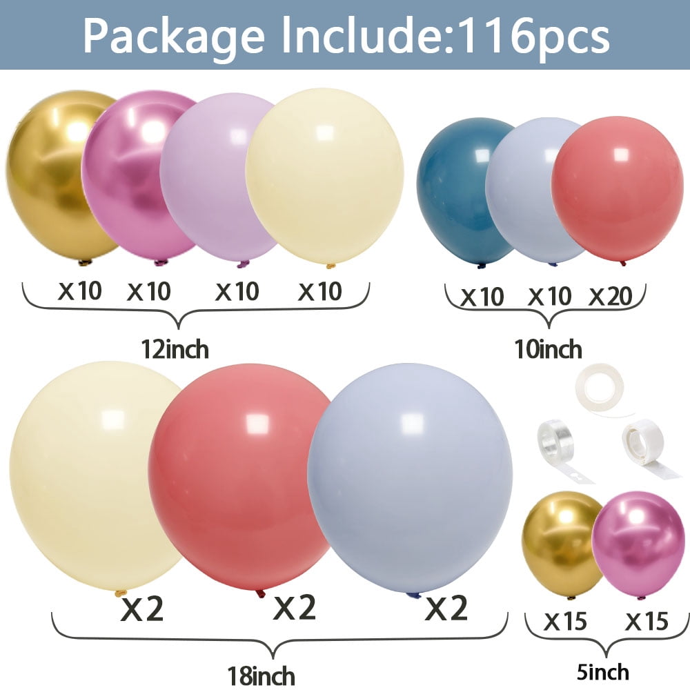 Pastel Balloon Arch Garland Kit Pink Purple Blue Balloons for Wildflower Baby Shower Birthday Garden Tea Spring Party Decorations