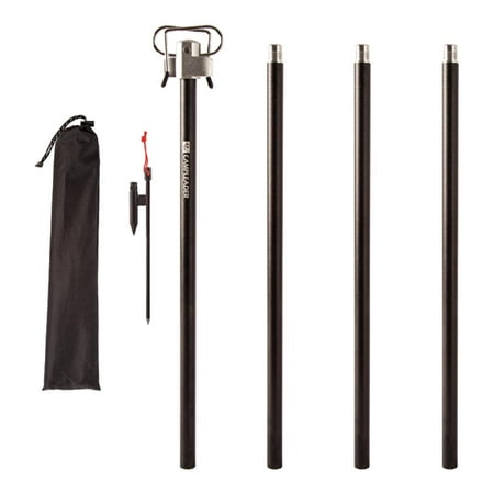 TTETTZ Camping Lantern Stand Lamp Rack Folding Rod Lamp Hanger Lamp Post Portable Light Black