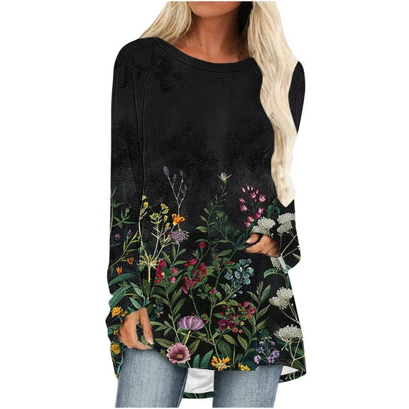 SHE IS My Items Long Sleeve Shirts for Women Cotton Fall Long Sleeve Shirts for Women Oversized Long Sleeve Graphic Tshirts Shirts for Women Tunic Tops for Women Loose Fit Dressy 3x