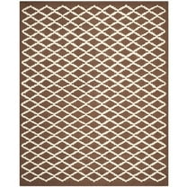 SAFAVIEH Cambridge Karen Geometric Wool Area Rug, Dark Brown/Ivory, 6' x 9'