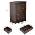 thumbnail image 3 of Demi Bonn Brown 3+2 Drawer Cabinet, Particleboard, 66x40x91cm, Melamine Laminate Finish, Matte Gold Handles, 3 of 7